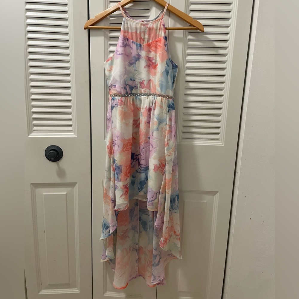 Floral long fancy dress kids girls